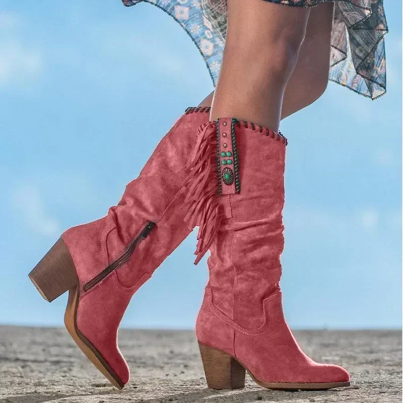 Bottes Femme Western — — pampilles suède, esprit Far West - Image 7