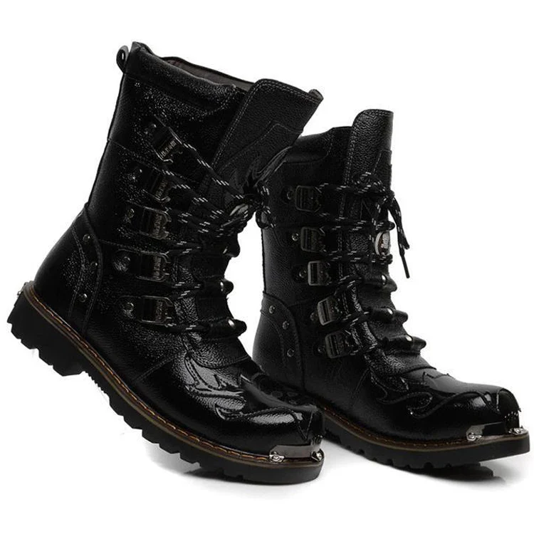 Bottes Moto Steampunk Homme - Boucles Punk - Image 6