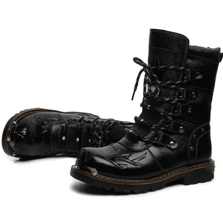 Bottes Moto Steampunk Homme - Boucles Punk - Image 7