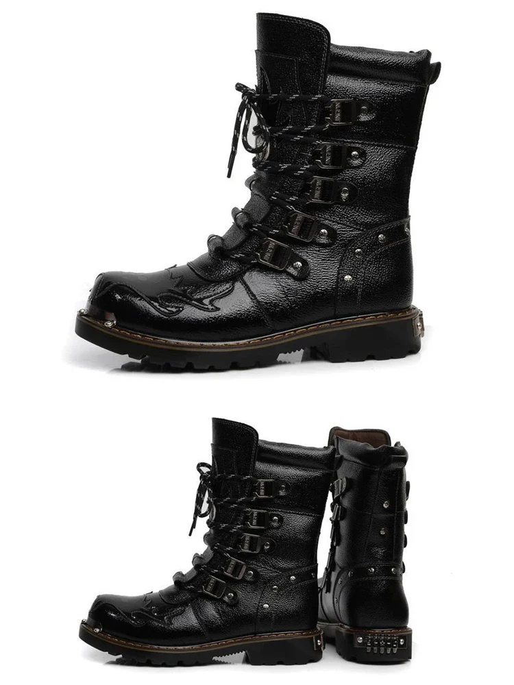Bottes Moto Steampunk Homme - Boucles Punk - Image 8