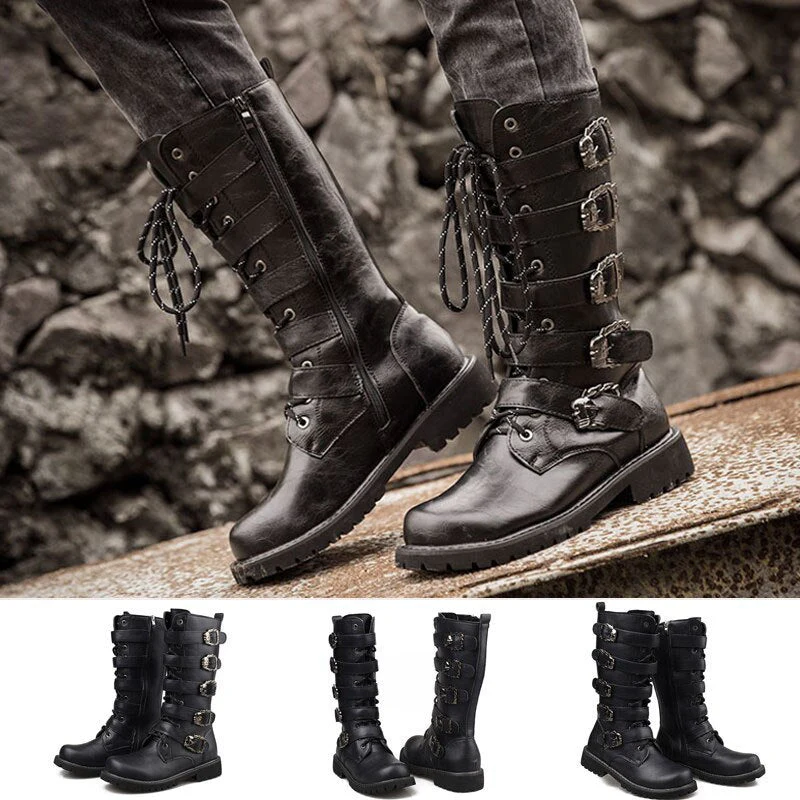 Bottes Moto Vintage Homme - Style Biker - Image 2