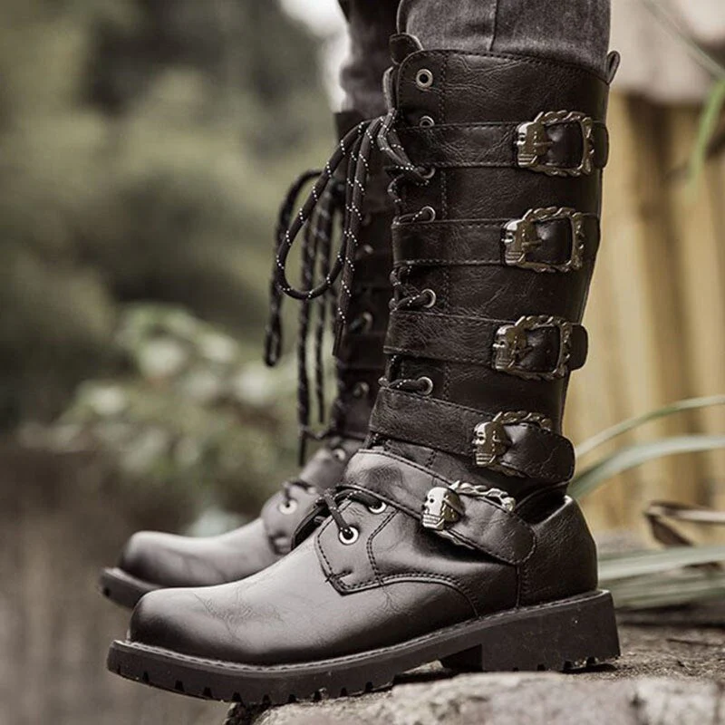 Bottes Moto Vintage Homme - Style Biker - Image 3