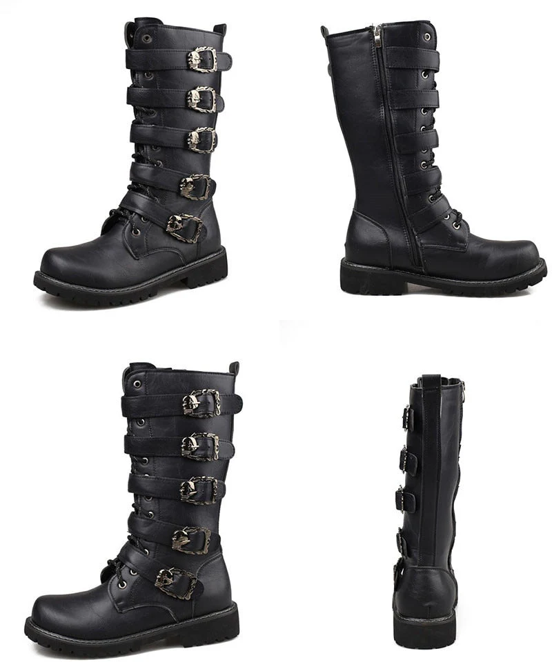 Bottes Moto Vintage Homme - Style Biker - Image 4