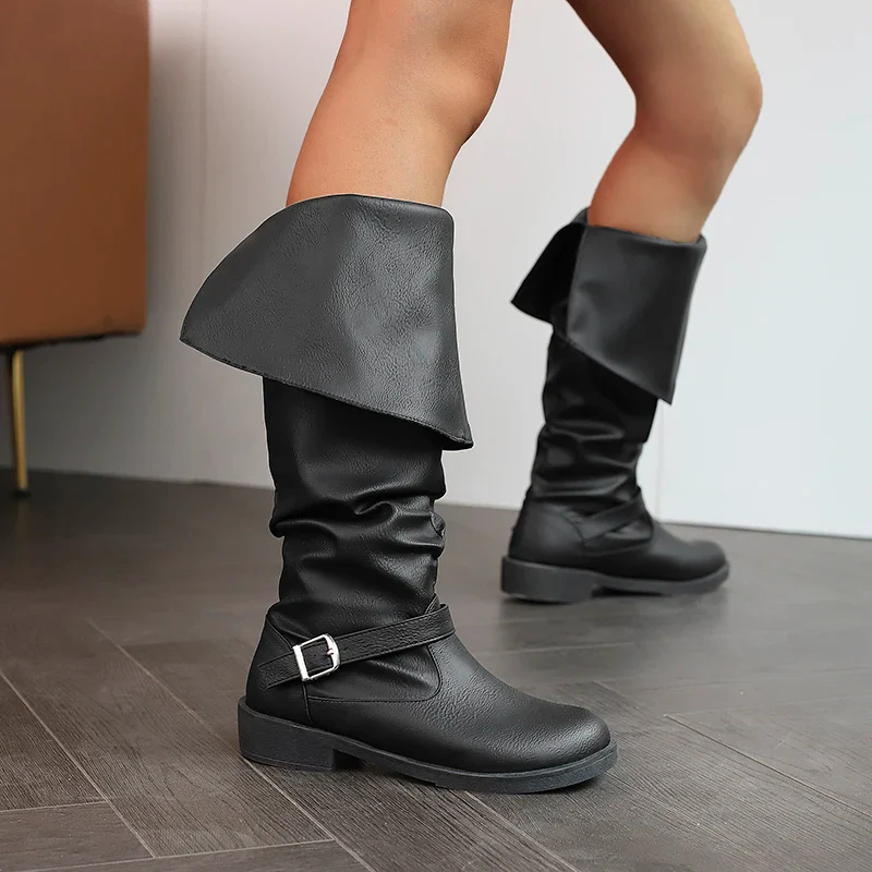 Bottes Pirate Femme - Manchette, Boucle et Cuir - Image 6