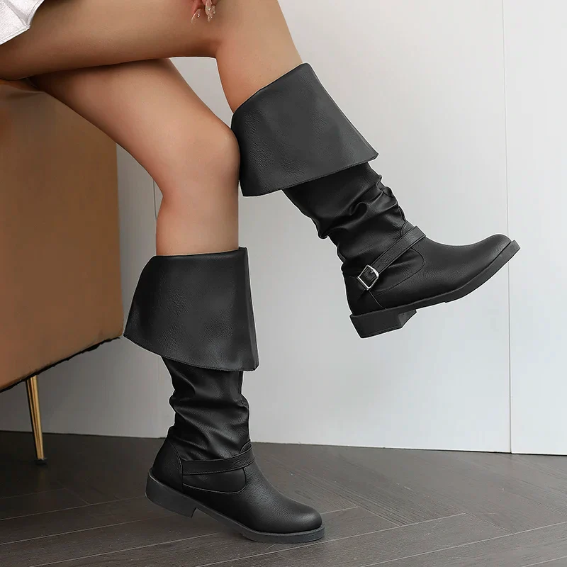 Bottes Pirate Femme - Manchette, Boucle et Cuir - Image 8
