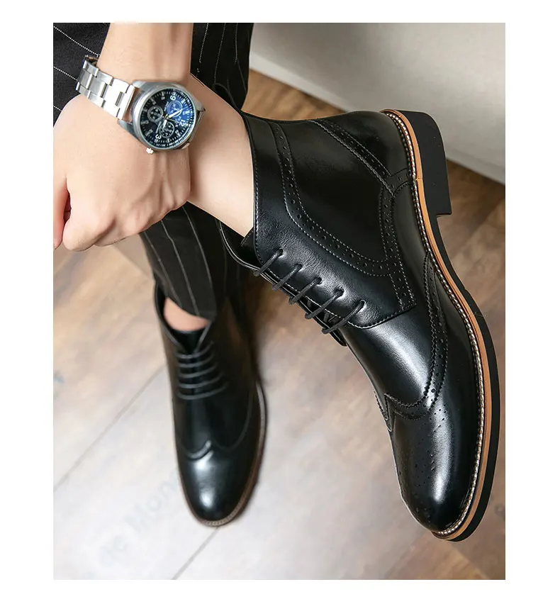 Bottines Brogue Lacées Homme — Wingtip Cuir Acajou Victorien - Image 10