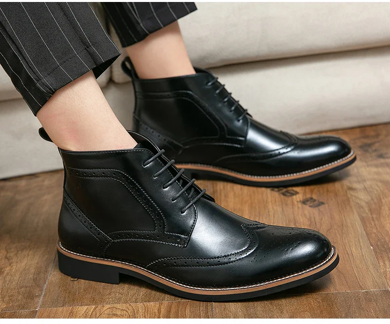 Bottines Brogue Lacées Homme — Wingtip Cuir Acajou Victorien - Image 13