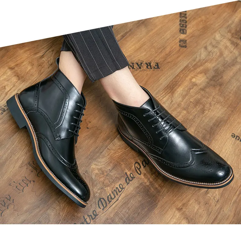 Bottines Brogue Lacées Homme — Wingtip Cuir Acajou Victorien - Image 14