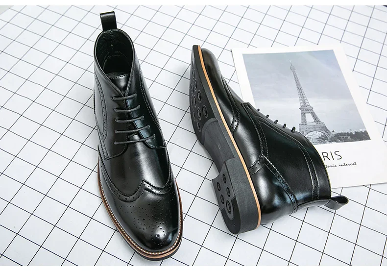 Bottines Brogue Lacées Homme — Wingtip Cuir Acajou Victorien - Image 15