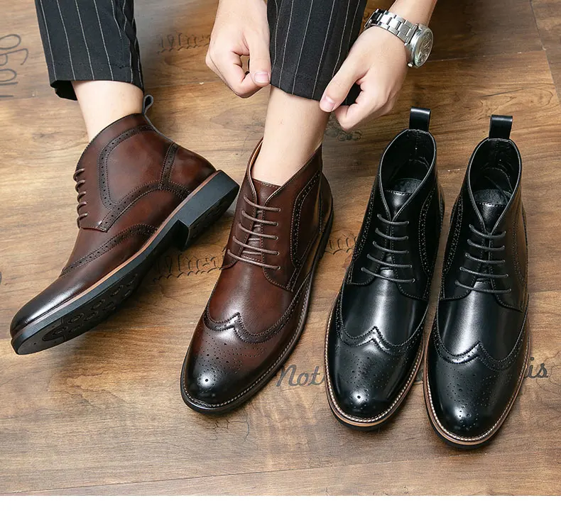 Bottines Brogue Lacées Homme — Wingtip Cuir Acajou Victorien - Image 16