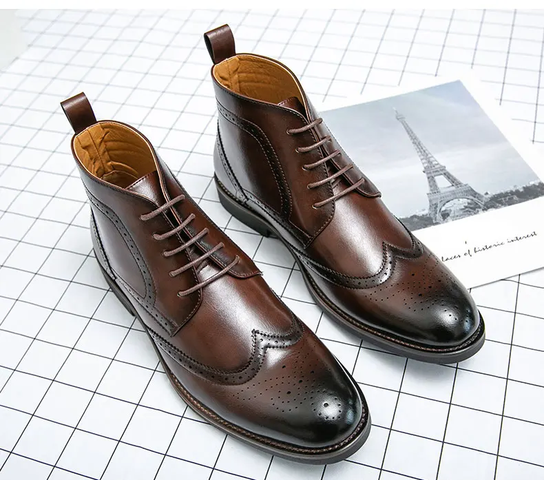 Bottines Brogue Lacées Homme — Wingtip Cuir Acajou Victorien - Image 20