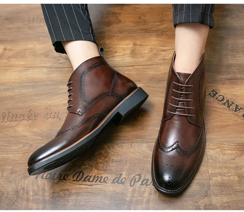 Bottines Brogue Lacées Homme — Wingtip Cuir Acajou Victorien - Image 21