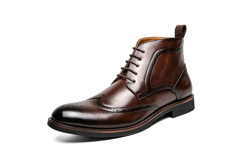 Bottines Brogue Lacées Homme — Wingtip Cuir Acajou Victorien - Image 23