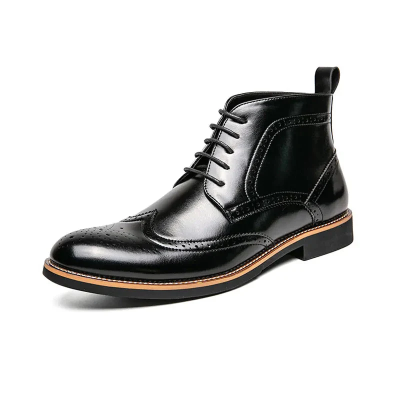 Bottines Brogue Lacées Homme — Wingtip Cuir Acajou Victorien - Image 24