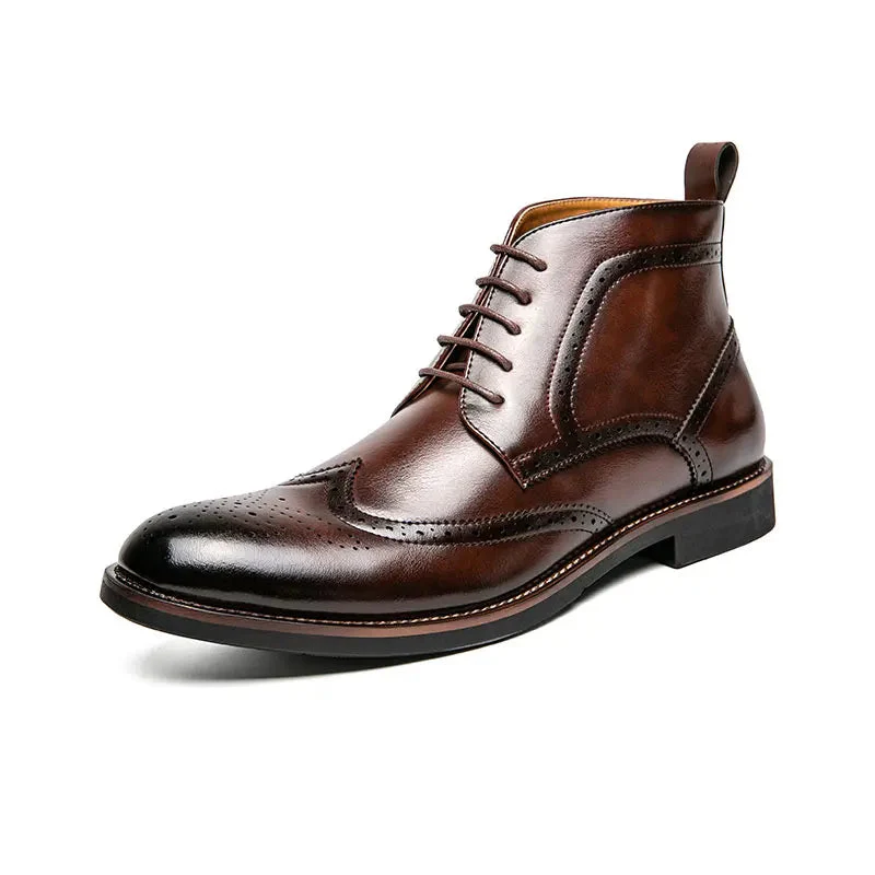 Bottines Brogue Lacées Homme — Wingtip Cuir Acajou Victorien - Image 25