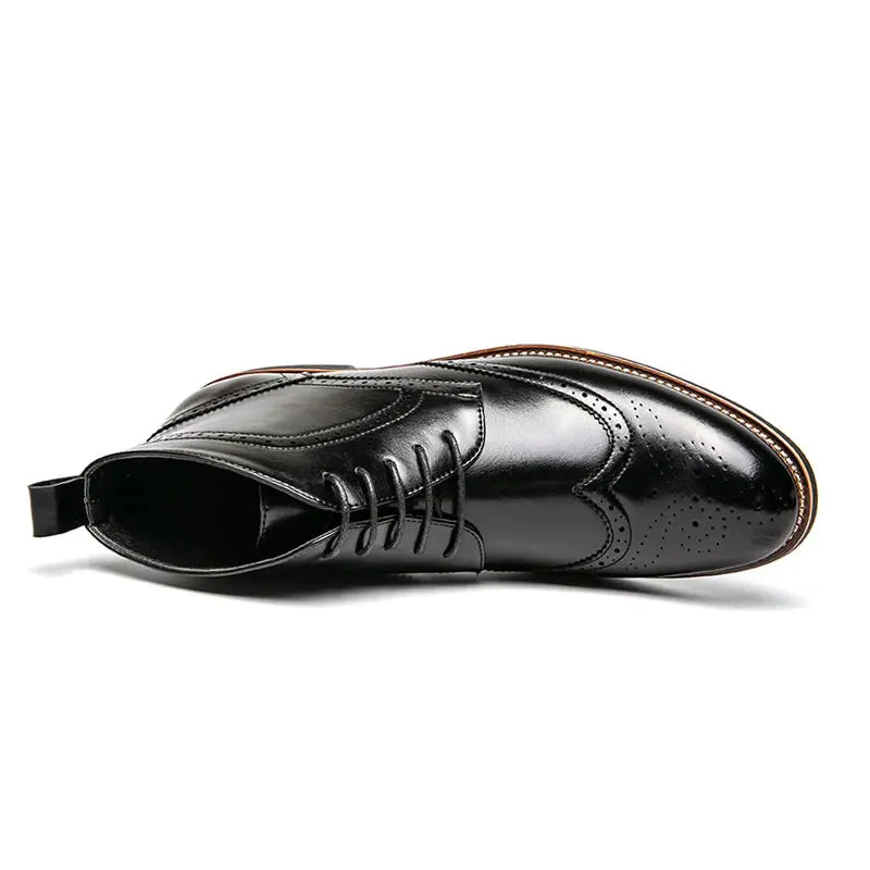 Bottines Brogue Lacées Homme — Wingtip Cuir Acajou Victorien - Image 4