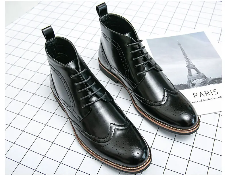 Bottines Brogue Lacées Homme — Wingtip Cuir Acajou Victorien - Image 9