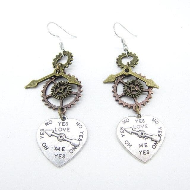 Boucles Steampunk Cœurs Mécaniques - Image 4