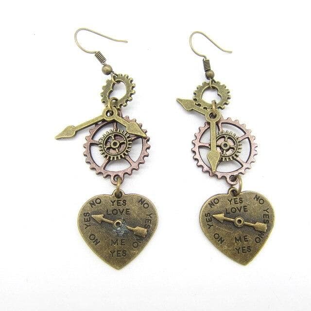 Boucles Steampunk Cœurs Mécaniques - Image 5