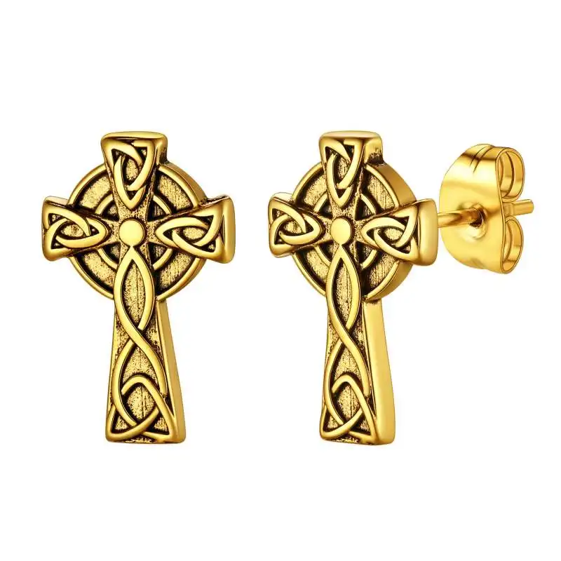 Boucles d’oreilles Croix Celtique Inox — Clous - Image 6
