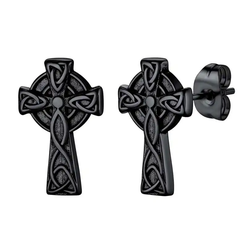 Boucles d’oreilles Croix Celtique Inox — Clous - Image 7