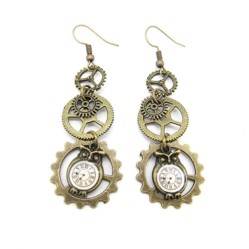 Boucles Steampunk Hiboux Mécaniques - Image 2