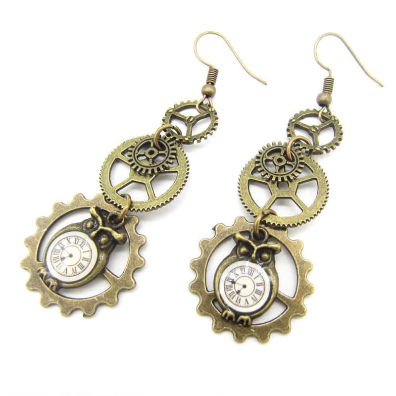 Boucles Steampunk Hiboux Mécaniques - Image 3