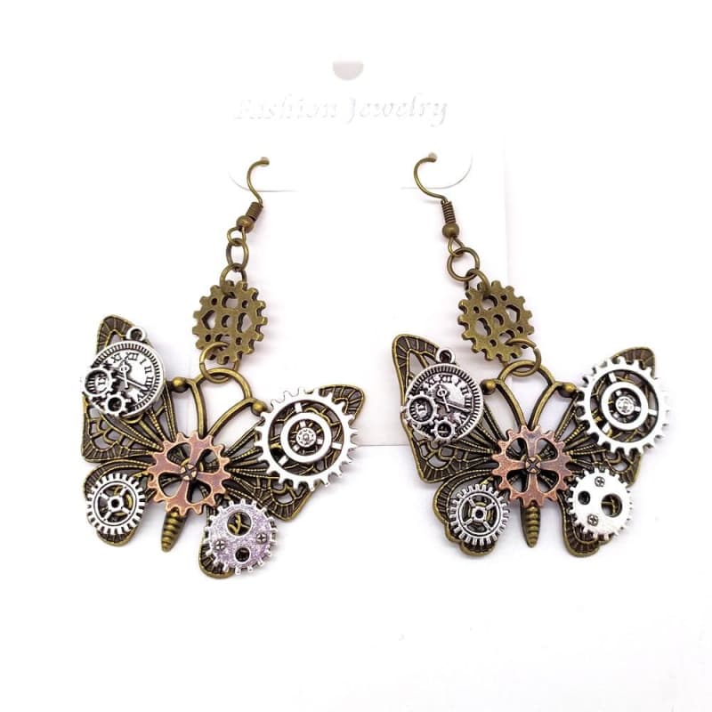Boucles Steampunk Papillons Mécaniques - Image 2