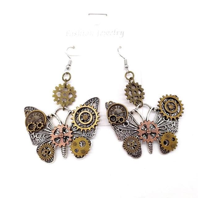 Boucles Steampunk Papillons Mécaniques - Image 3
