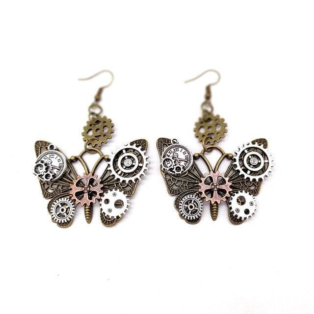 Boucles Steampunk Papillons Mécaniques - Image 4