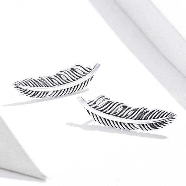 Boucles Steampunk Plumes d' Argent - Image 5
