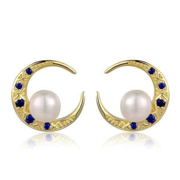 Boucles d' Oreilles Croissant de Lune Argent