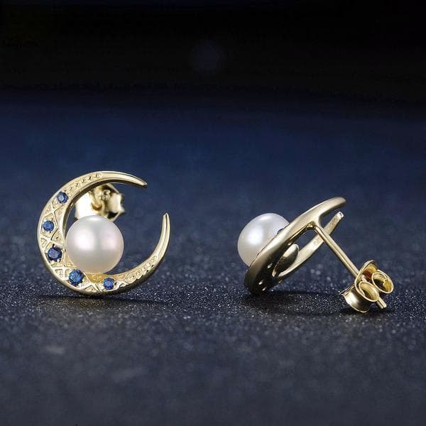 Boucles d' Oreilles Croissant de Lune Argent - Image 3