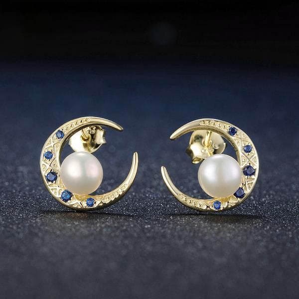 Boucles d' Oreilles Croissant de Lune Argent - Image 4