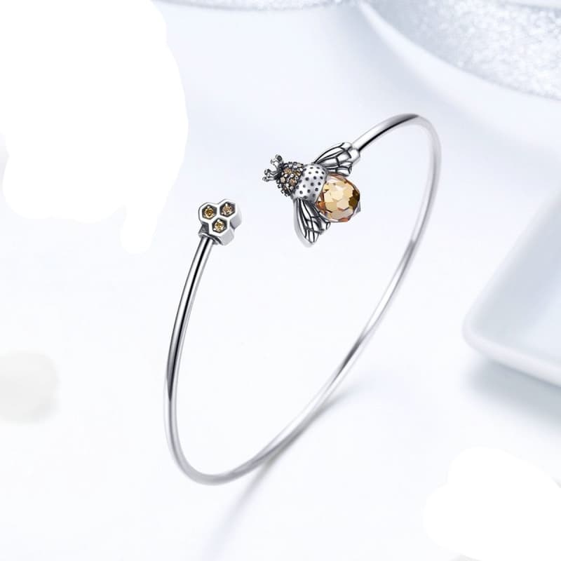 Bracelet Steampunk Abeille d' Argent - Image 4