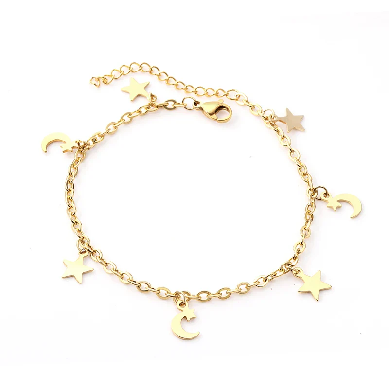 Bracelet Argent Lune et Étoiles — chaînette en acier inoxydable - Image 8
