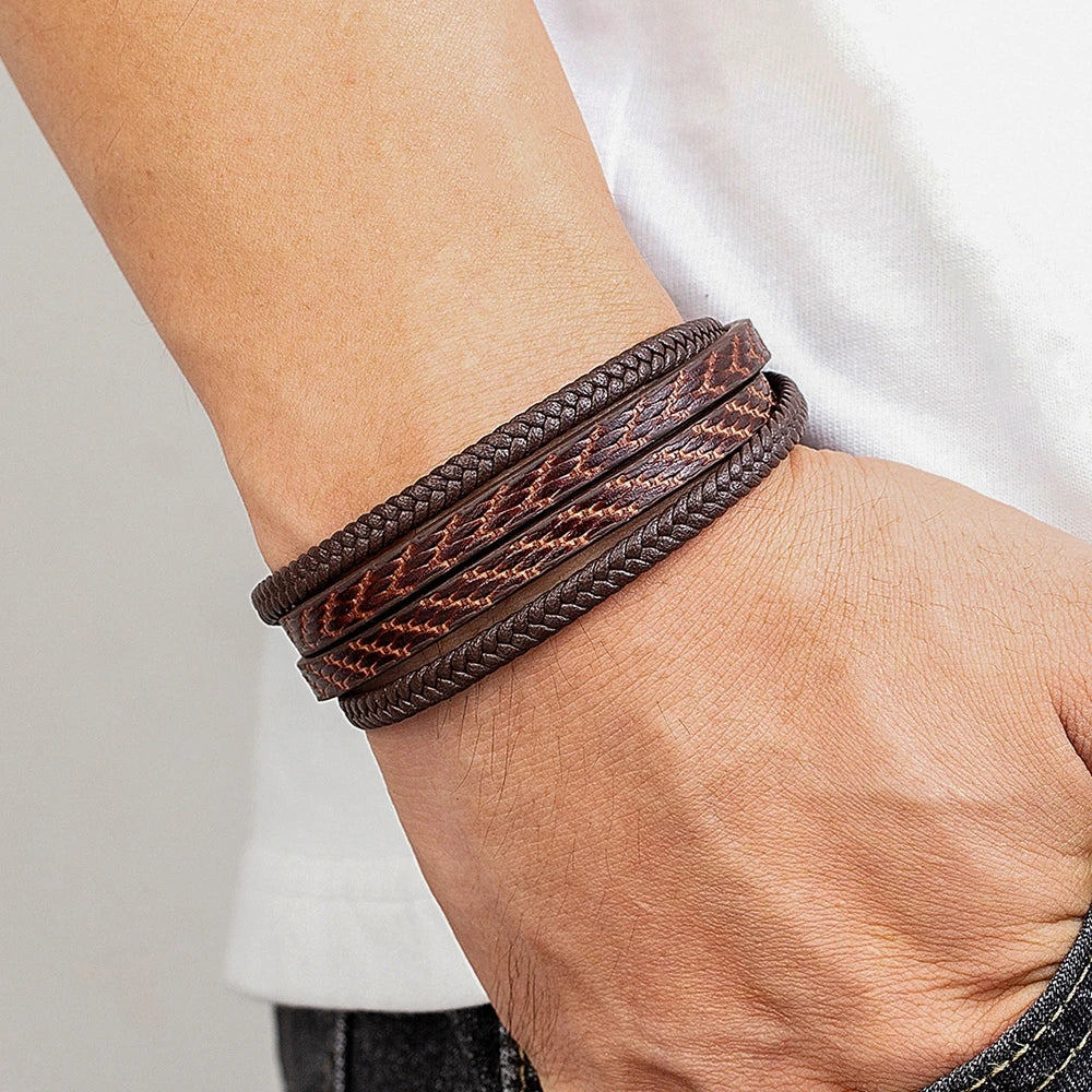 Bracelet Cuir Vintage Steampunk - Image 4