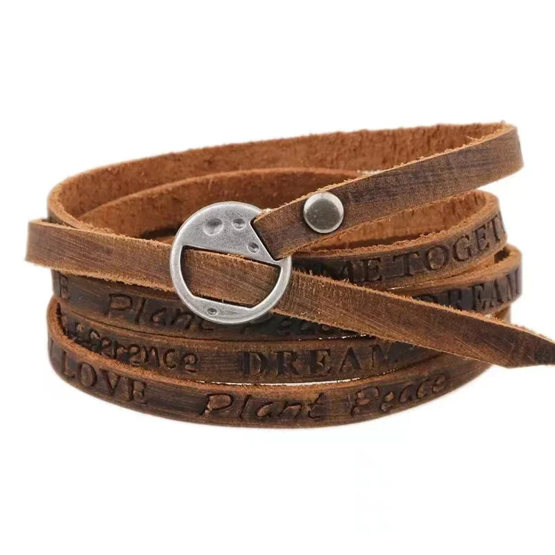 Bracelet en Cuir pour Homme — Peace & Love
