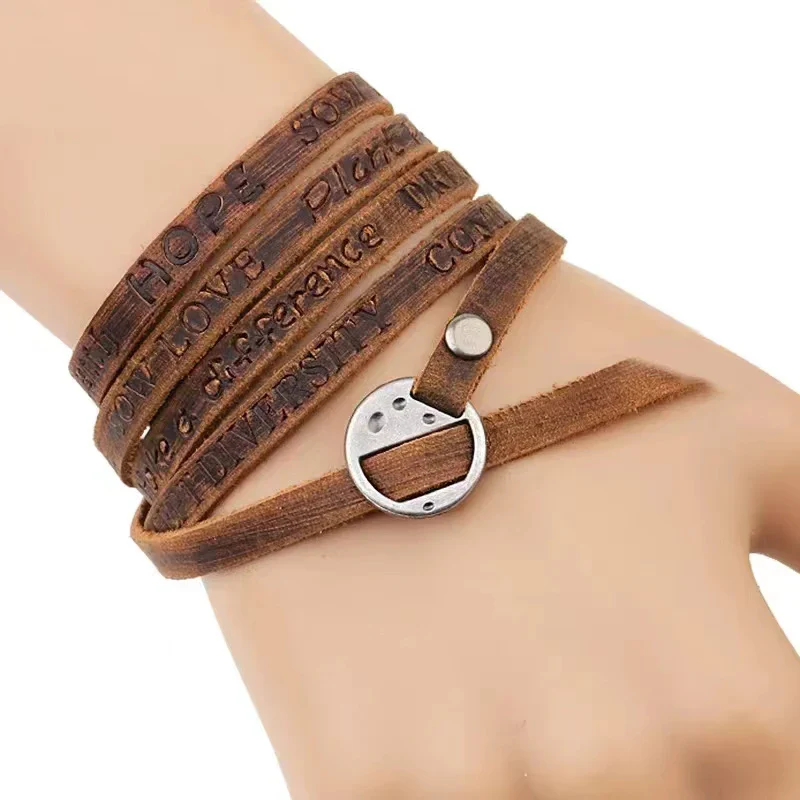 Bracelet en Cuir pour Homme — Peace & Love - Image 3