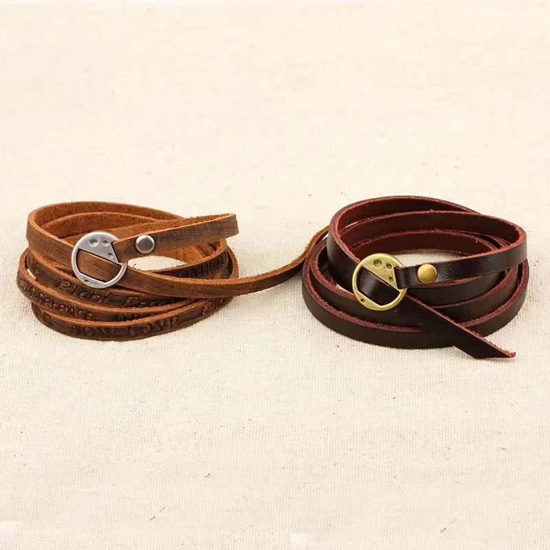 Bracelet en Cuir pour Homme — Peace & Love - Image 4