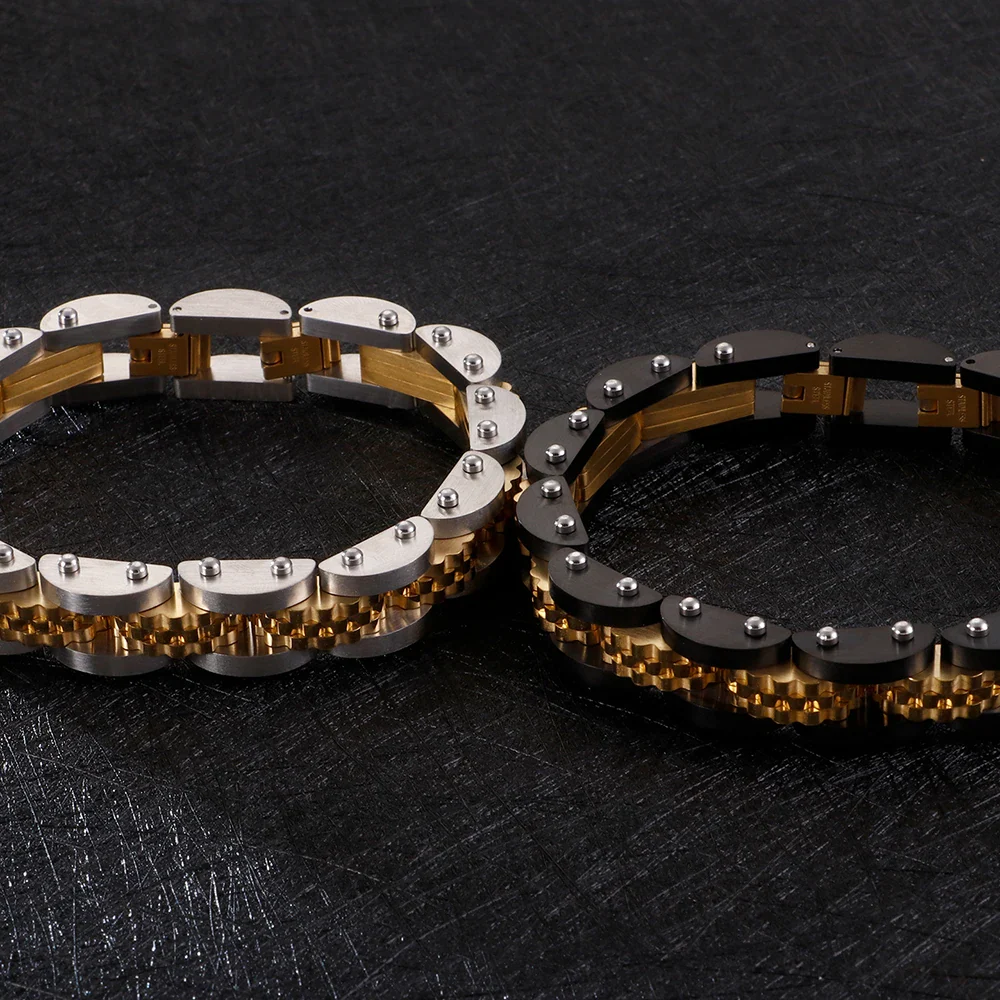 Bracelet Homme Acier et Or — Gazzoline - Image 3