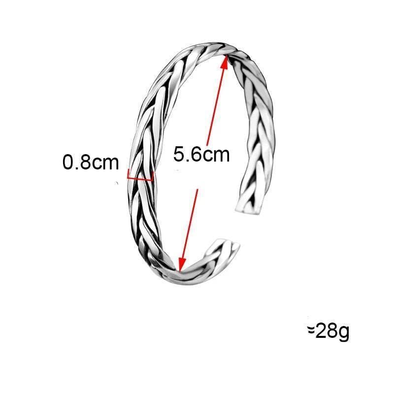 Bracelet Jonc Homme Argent Tressé - Image 6
