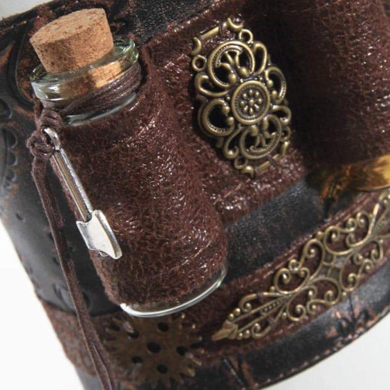 Porte Fioles Cuir - Brassard Steampunk - Image 4