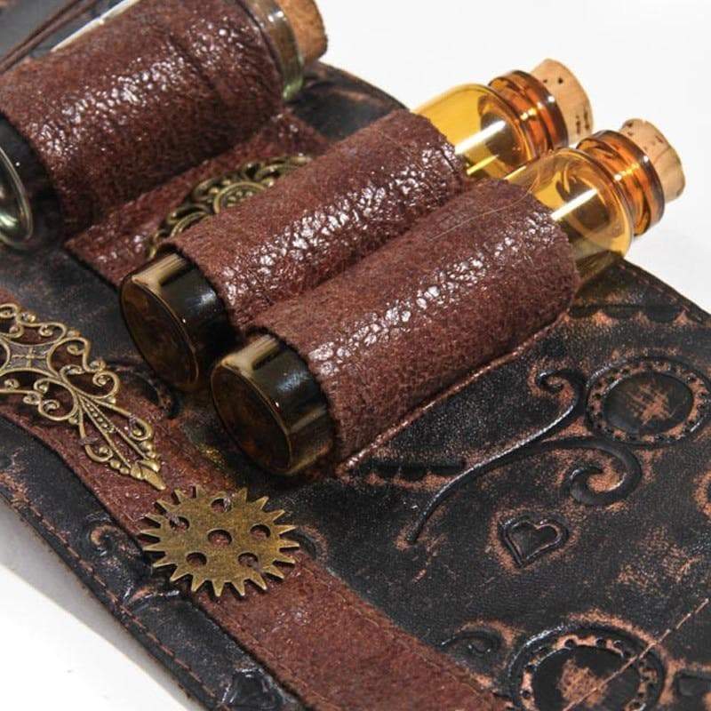 Porte Fioles Cuir - Brassard Steampunk - Image 5