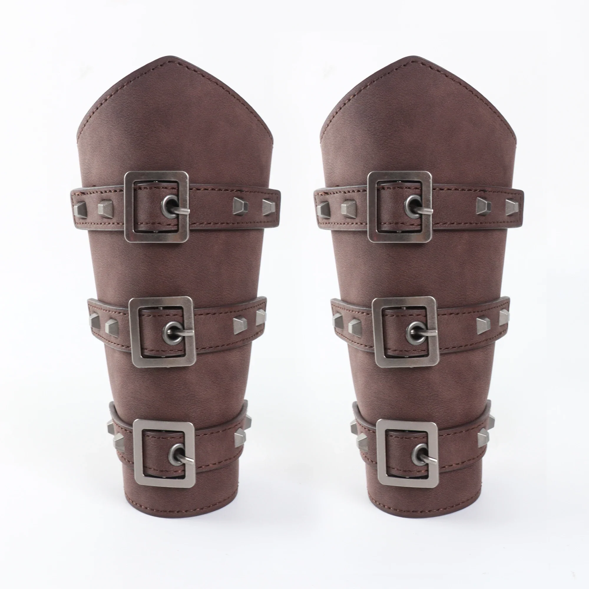 Brassards Steampunk en Cuir - Protège-Bras Viking à Boucles et Lacets - Image 2