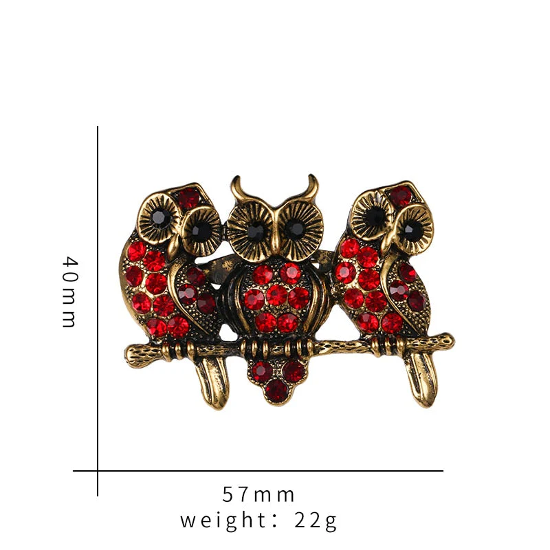 Broche Steampunk Chouettes Rouges - Image 4