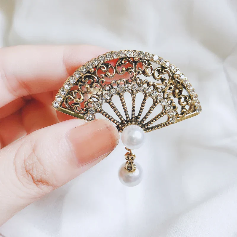 Broche Fantaisie Vintage — Eventail - Image 4