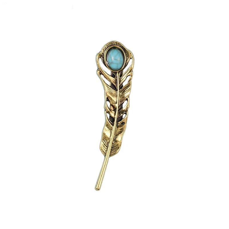 Broche Steampunk Plume de Paon