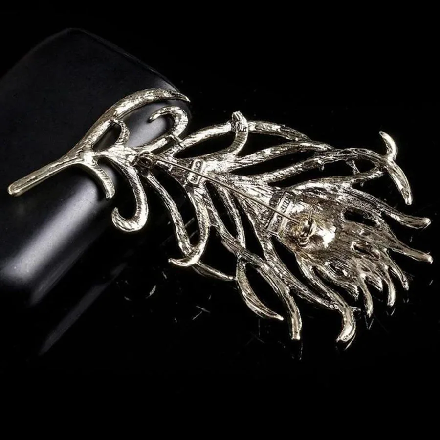 Broche Plume Vintage de Paon - Image 2