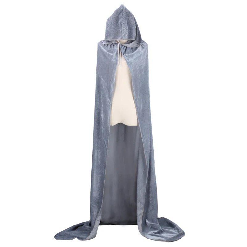 Cape Longue Velours Gothique - Capuche Cosplay - Image 16